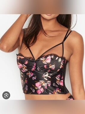 Victoria’s Secret Floral Satin Corset Bustier Top S